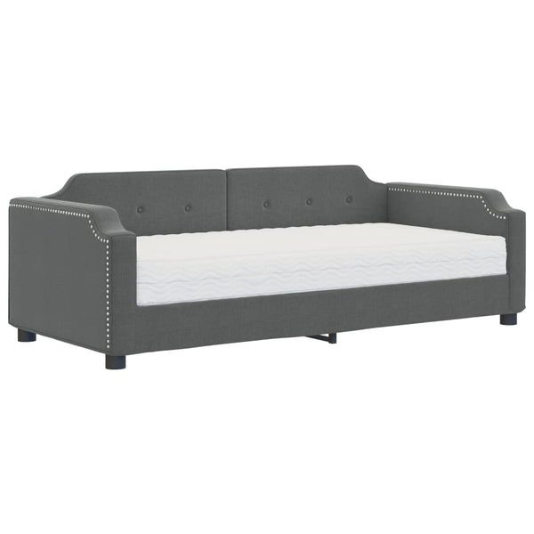 Tagesbett mit Matratze Dunkelgrau 90x200 cm