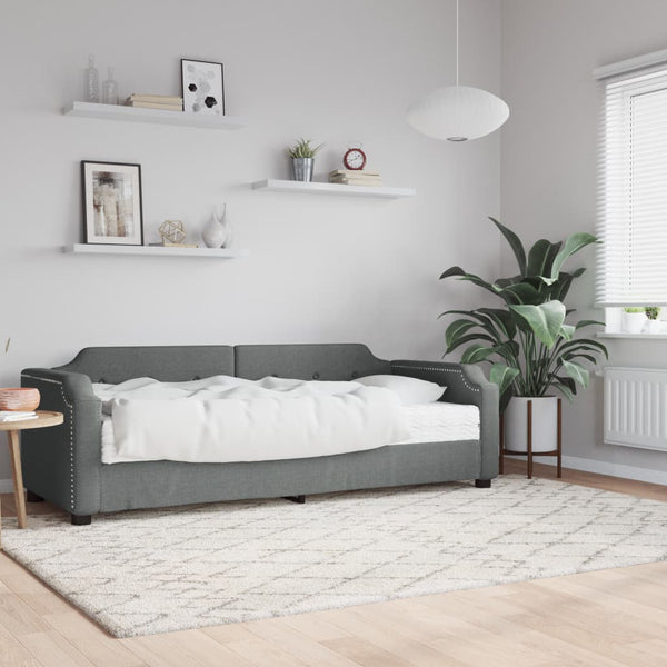 Tagesbett mit Matratze Dunkelgrau 90x200 cm
