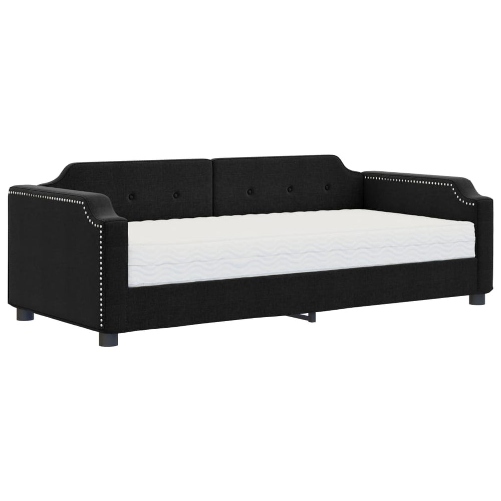 Tagesbett mit Matratze Schwarz 90x200 cm