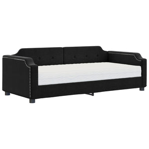 Tagesbett mit Matratze Schwarz 90x200 cm