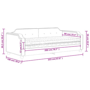 Tagesbett mit Matratze Schwarz 90x200 cm