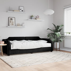 Tagesbett mit Matratze Schwarz 90x200 cm