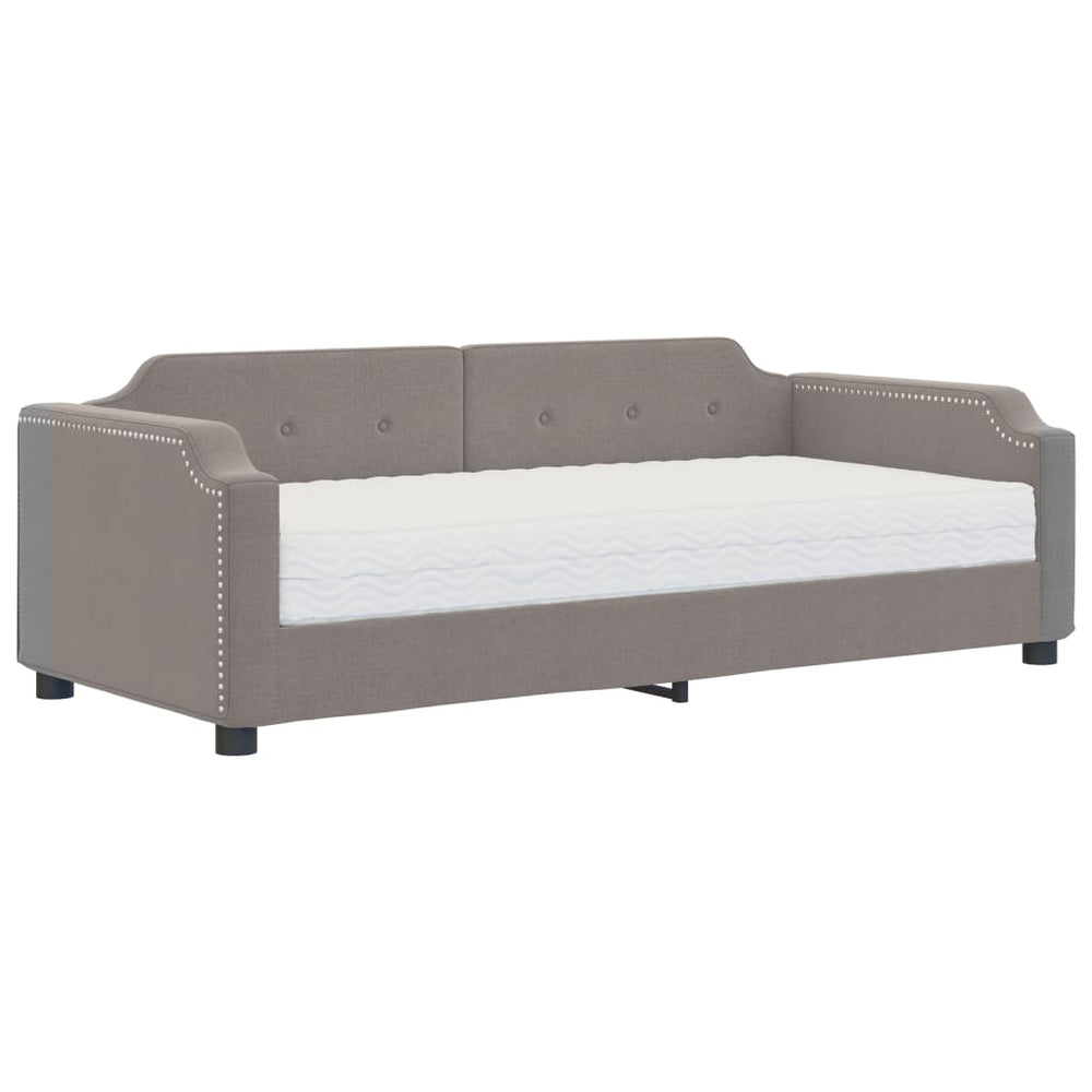 Tagesbett mit Matratze Taupe 90x200 cm