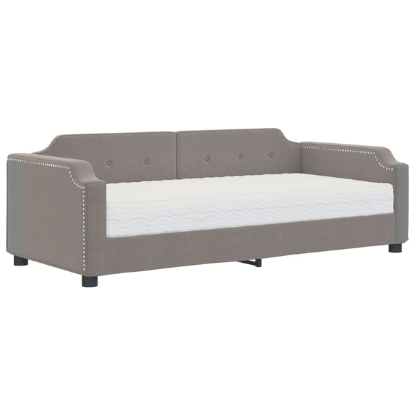 Tagesbett mit Matratze Taupe 90x200 cm