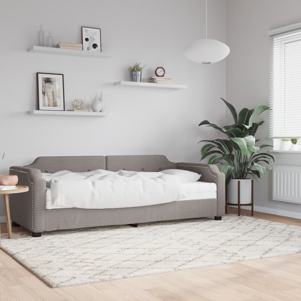 Tagesbett mit Matratze Taupe 90x200 cm