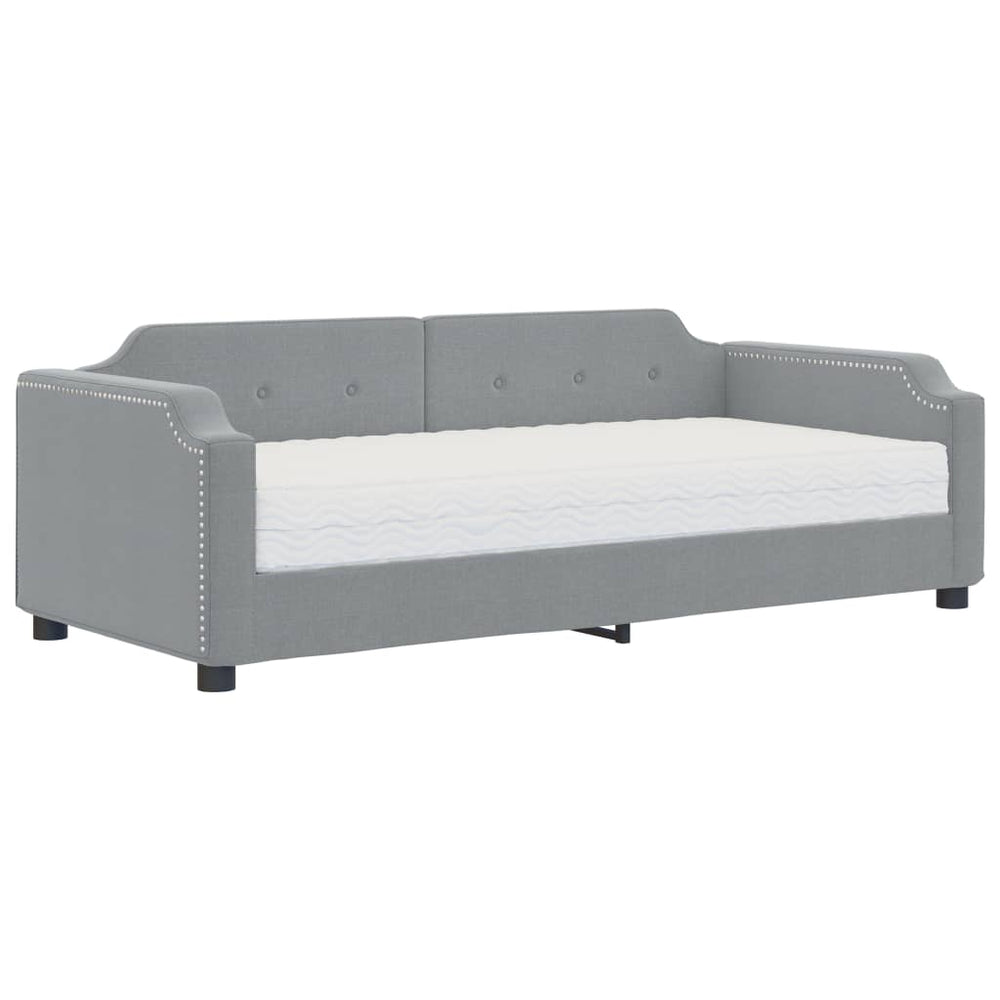 Tagesbett mit Matratze Hellgrau 100x200 cm