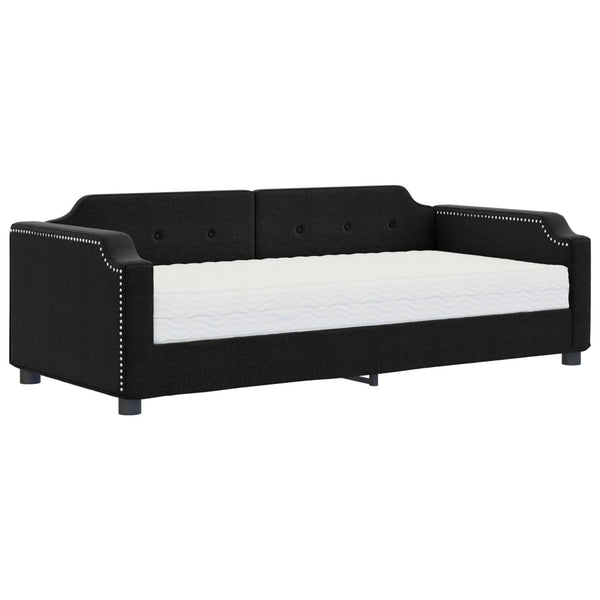 Tagesbett mit Matratze Schwarz 100x200 cm
