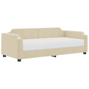 Tagesbett Creme mit Matratze 100x200 cm