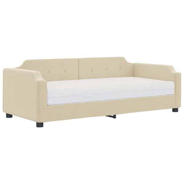 Tagesbett Creme mit Matratze 100x200 cm