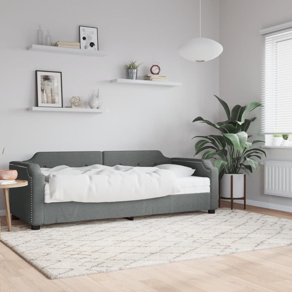 Tagesbett mit Matratze Dunkelgrau 90x190 cm