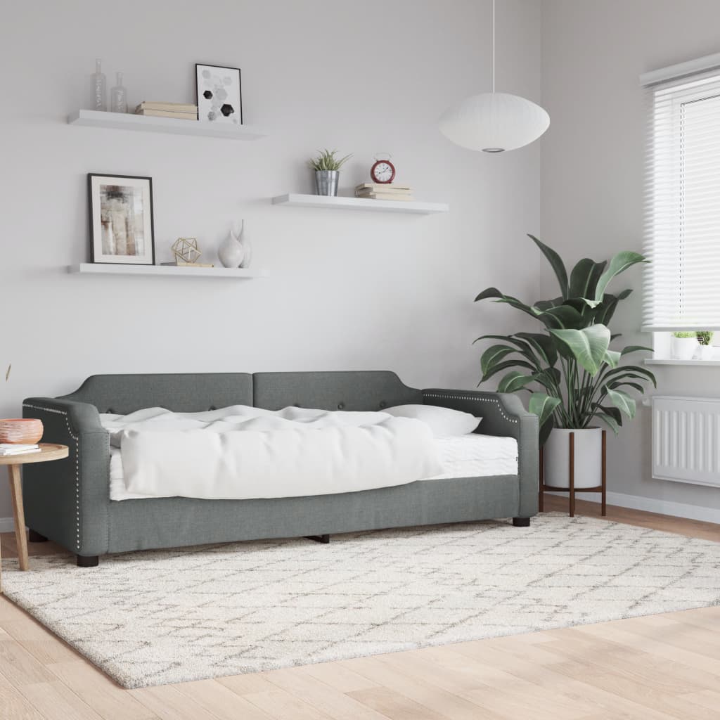 Tagesbett mit Matratze Dunkelgrau 90x190 cm