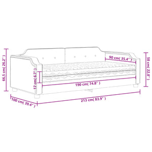 Tagesbett mit Matratze Schwarz 90x190 cm