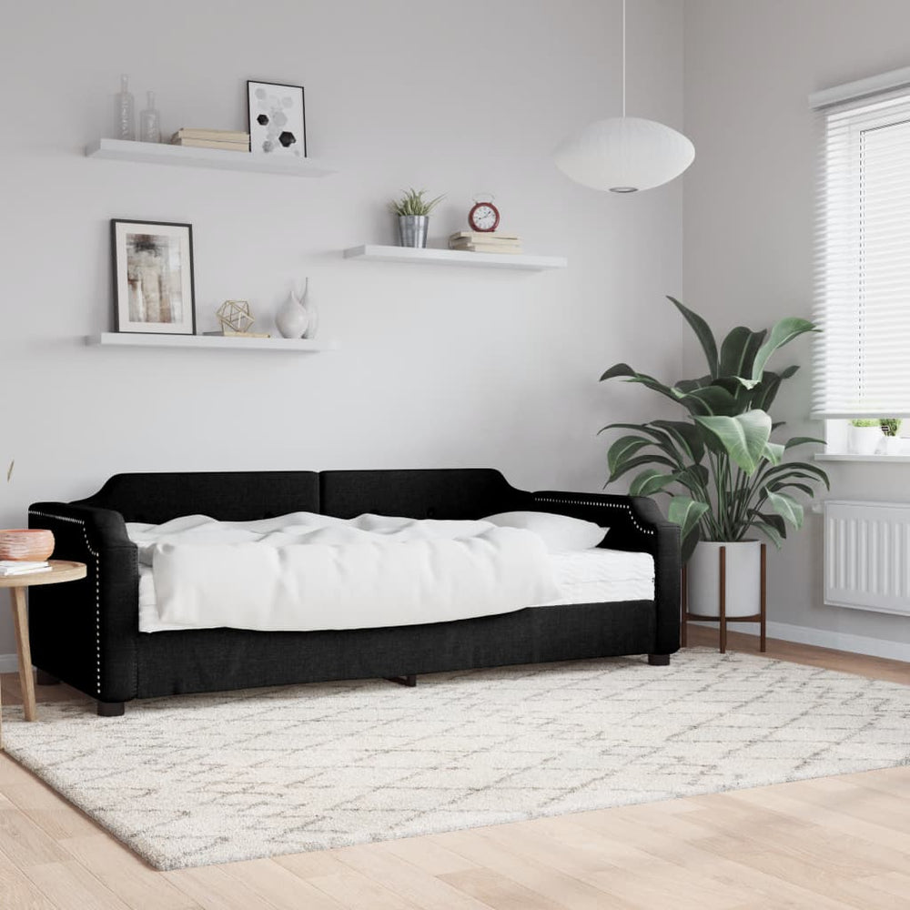 Tagesbett mit Matratze Schwarz 90x190 cm