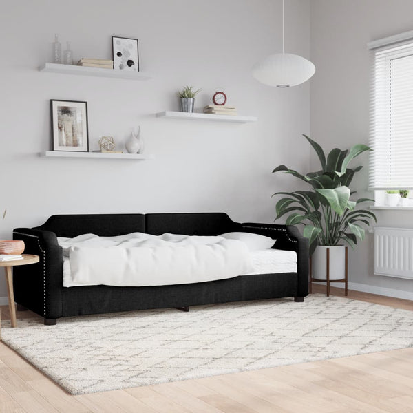 Tagesbett mit Matratze Schwarz 90x190 cm