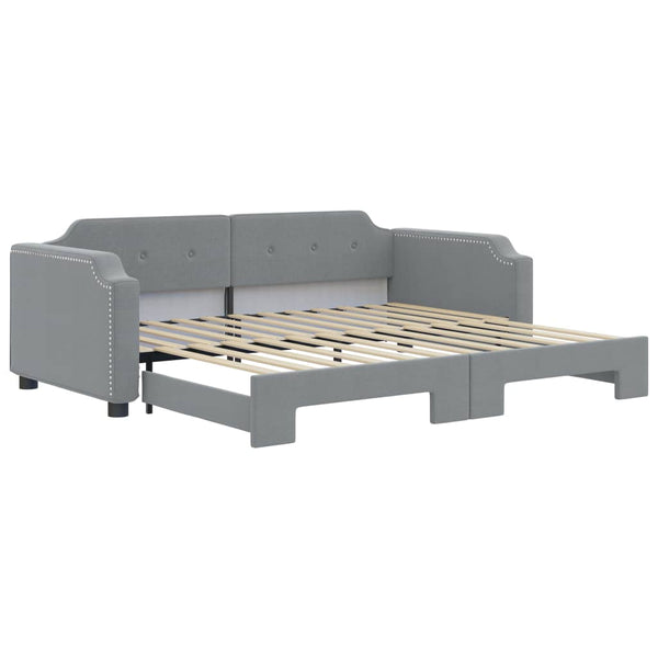Ausziehbares Tagesbett Hellgrau 80x200 cm