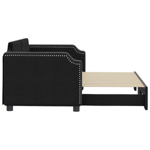 Ausziehbares Tagesbett Schwarz 80x200 cm