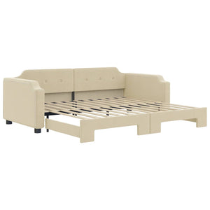 Ausziehbares Tagesbett Creme 80x200 cm