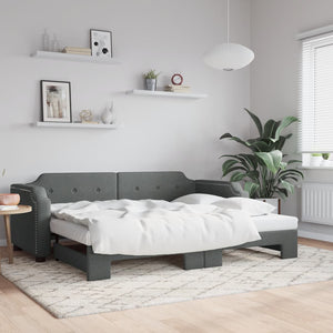 Ausziehbares Tagesbett Dunkelgrau 90x200 cm