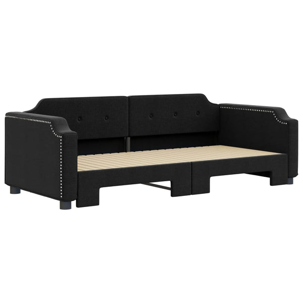 Ausziehbares Tagesbett Schwarz 90x200 cm