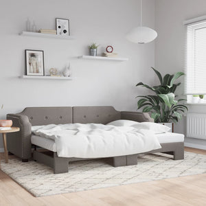 Ausziehbares Tagesbett Taupe 90x200 cm