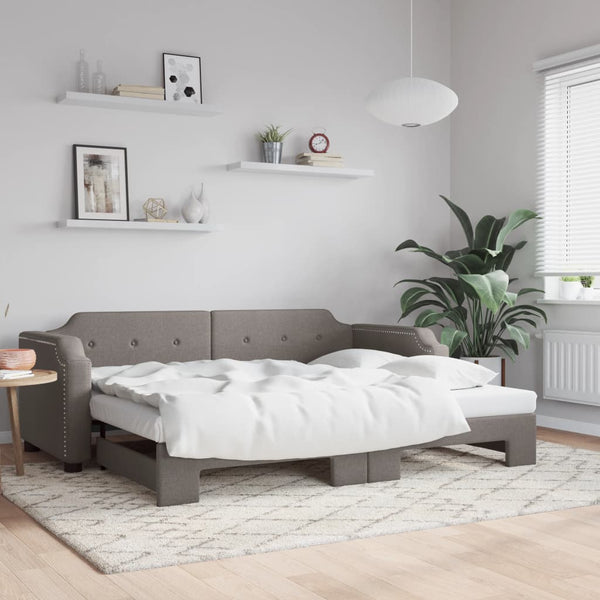 Ausziehbares Tagesbett Taupe 90x200 cm