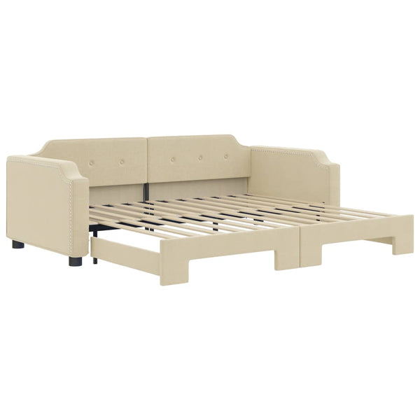 Ausziehbares Tagesbett Creme 90x200 cm