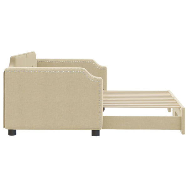 Ausziehbares Tagesbett Creme 90x200 cm