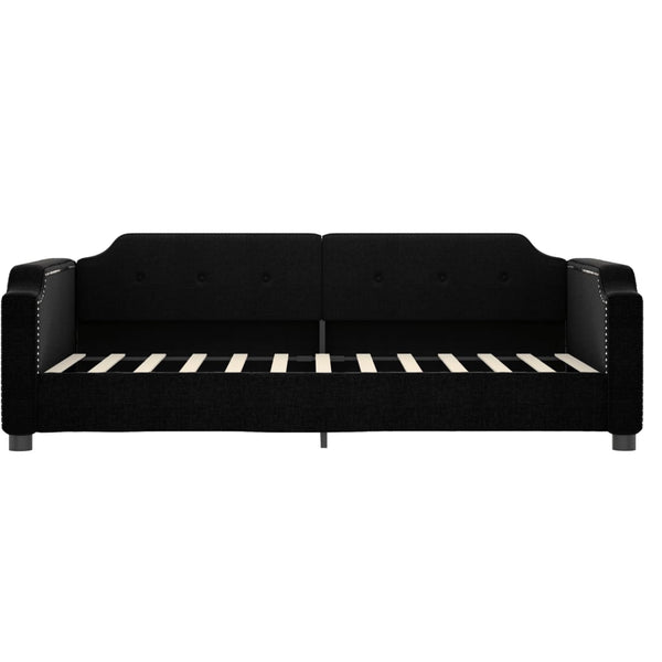 vidaXL Day Bed Extendable Black 100x200 cm Fabric