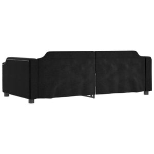 vidaXL Day Bed Extendable Black 100x200 cm Fabric