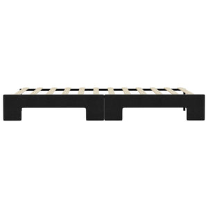 vidaXL Day Bed Extendable Black 100x200 cm Fabric