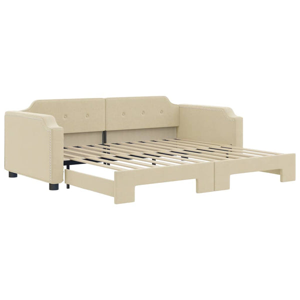 Ausziehbares Tagesbett Creme 100x200 cm
