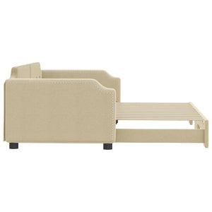 Ausziehbares Tagesbett Creme 100x200 cm