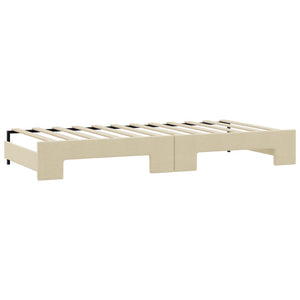 Ausziehbares Tagesbett Creme 100x200 cm