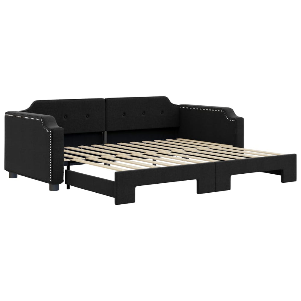 Ausziehbares Tagesbett Schwarz 90x190 cm