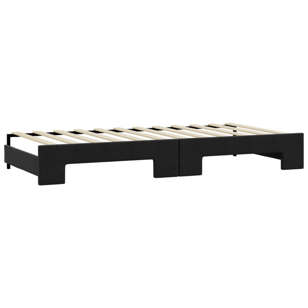Ausziehbares Tagesbett Schwarz 90x190 cm