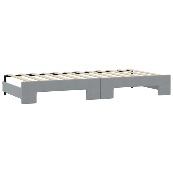 Ausziehbares Tagesbett mit Matratze Hellgrau 80x200 cm