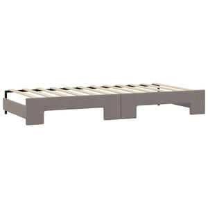 Ausziehbares Tagesbett mit Matratzen Taupe 80x200 cm