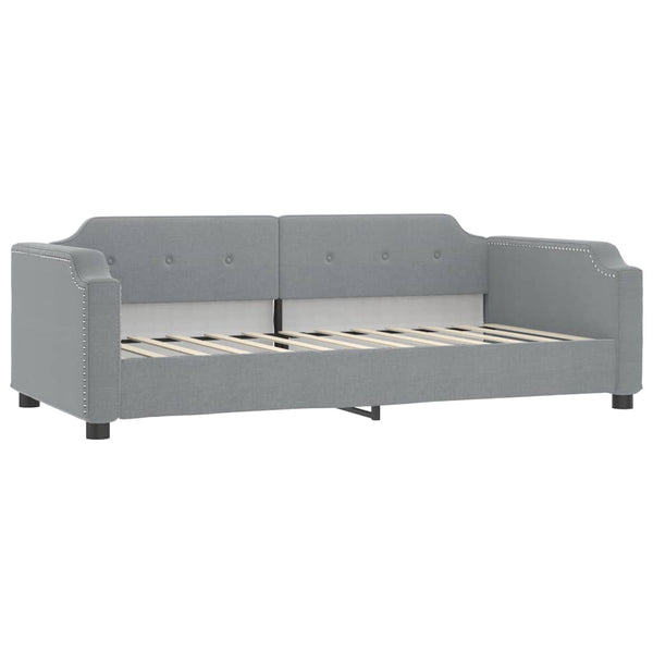 Ausziehbares Tagesbett mit Matratze Hellgrau 90x200 cm
