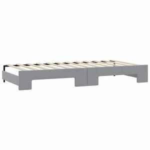 Ausziehbares Tagesbett mit Matratze Hellgrau 90x200 cm