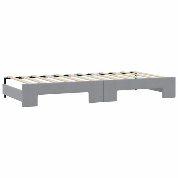Ausziehbares Tagesbett mit Matratze Hellgrau 90x200 cm