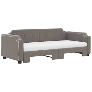 Ausziehbares Tagesbett mit Matratzen Taupe 90x200 cm
