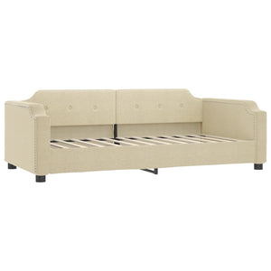 Ausziehbares Tagesbett Creme 90x200 cm mit Matratzen