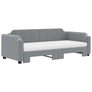 Ausziehbares Tagesbett mit Matratze Hellgrau 100x200 cm