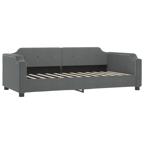 Ausziehbares Tagesbett mit Matratzen Dunkelgrau 100x200 cm