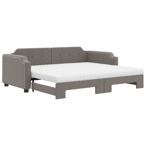 Ausziehbares Tagesbett Taupe mit Matratzen 100x200 cm