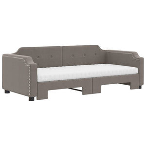 Ausziehbares Tagesbett Taupe mit Matratzen 100x200 cm