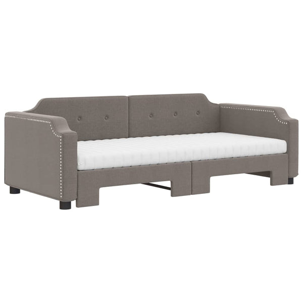 Ausziehbares Tagesbett Taupe mit Matratzen 100x200 cm