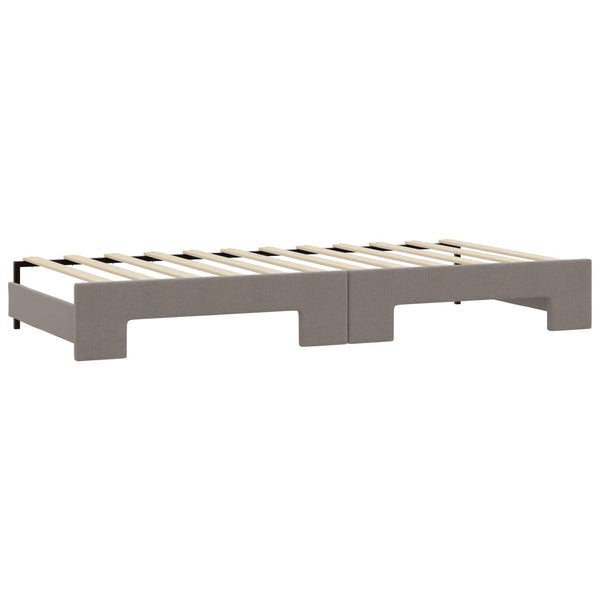 Ausziehbares Tagesbett Taupe mit Matratzen 100x200 cm