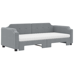 Ausziehbares Tagesbett mit Matratze Hellgrau 90x190 cm