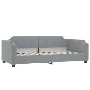 Ausziehbares Tagesbett mit Matratze Hellgrau 90x190 cm